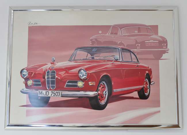BMW Lithographs prints by Miller - Classic car collection-Sold