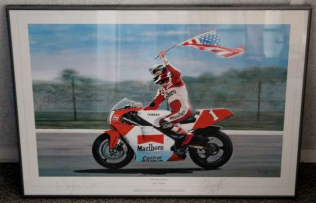 A print of 'Wayne Rainey 500cc Champion' by Rod Organ-Sold