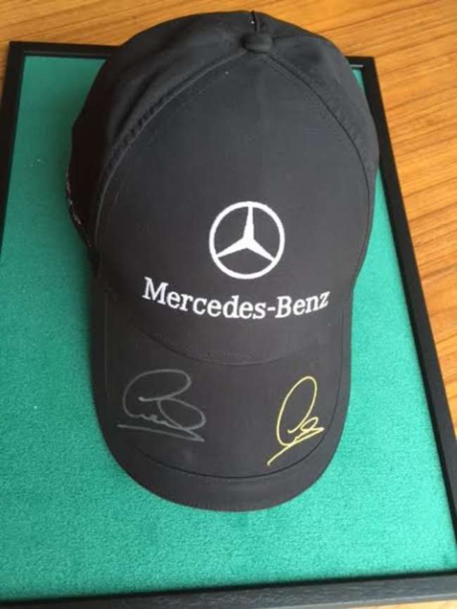 Lewis Hamilton signed Mercedes cap-Sold