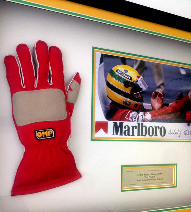 Ayrton Senna, Monaco 1989, Hewett signed photo.-Sold