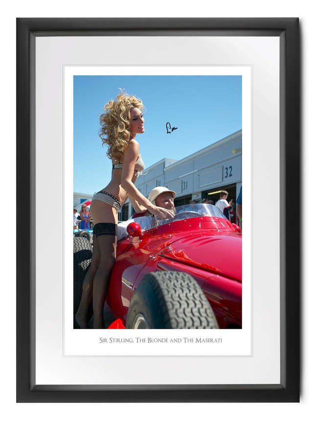 Sir Stirling Moss signed â€˜Moss & the Blondeâ€™.-Sold