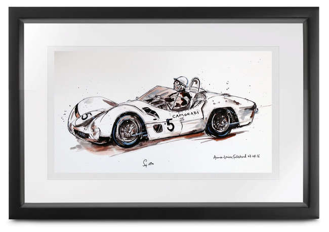 Maserati by Anna-Louise Felstead, signed Sir Stirling Moss-Sold