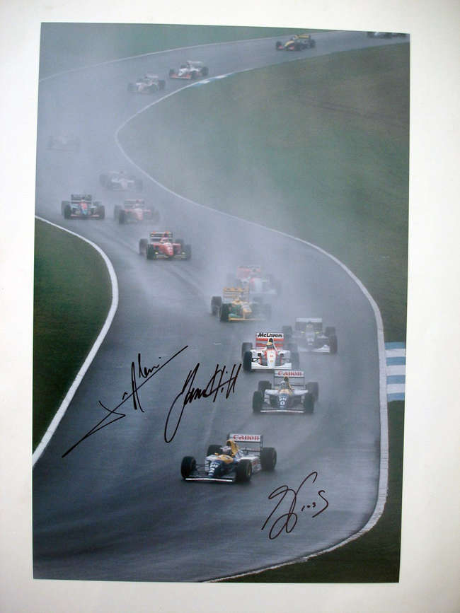 â€˜The Greatest Lap', Donington 1993, signed by Prost, Alesi-Sold