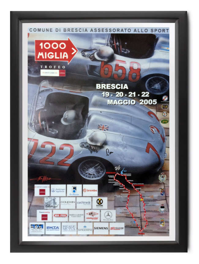 Original Mille Miglia poster for 2005, signed Sir Stirling M-Sold