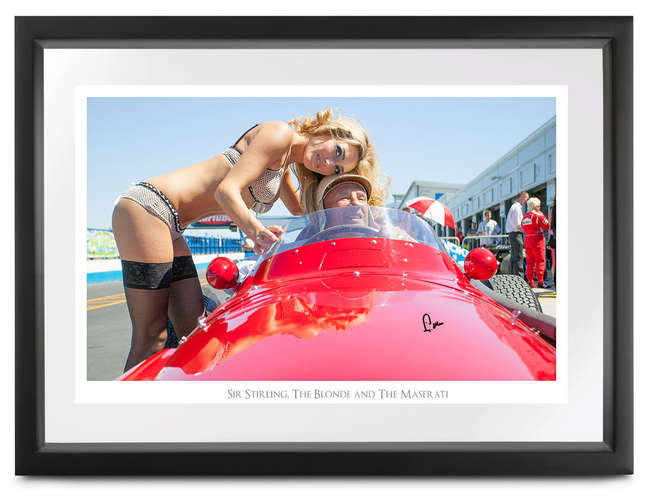 Sir Stirling Moss signed â€˜Moss & the Blondeâ€™ finale edit-Sold