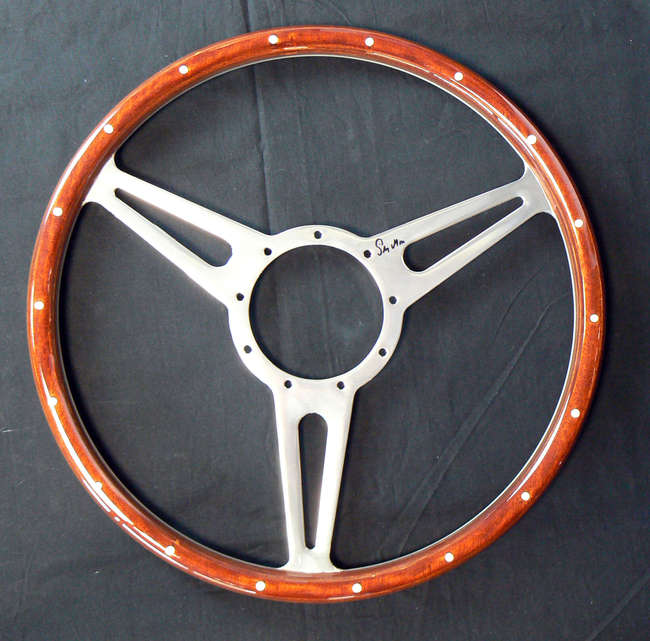 Sir Stirling Moss signed replica slotted Steering Wheel-Sold