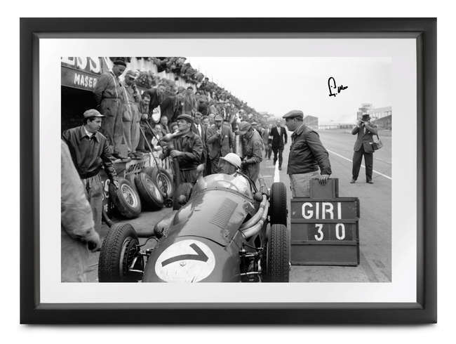 Sir Stirling Moss signed photograph, Silverstone 1956-Sold