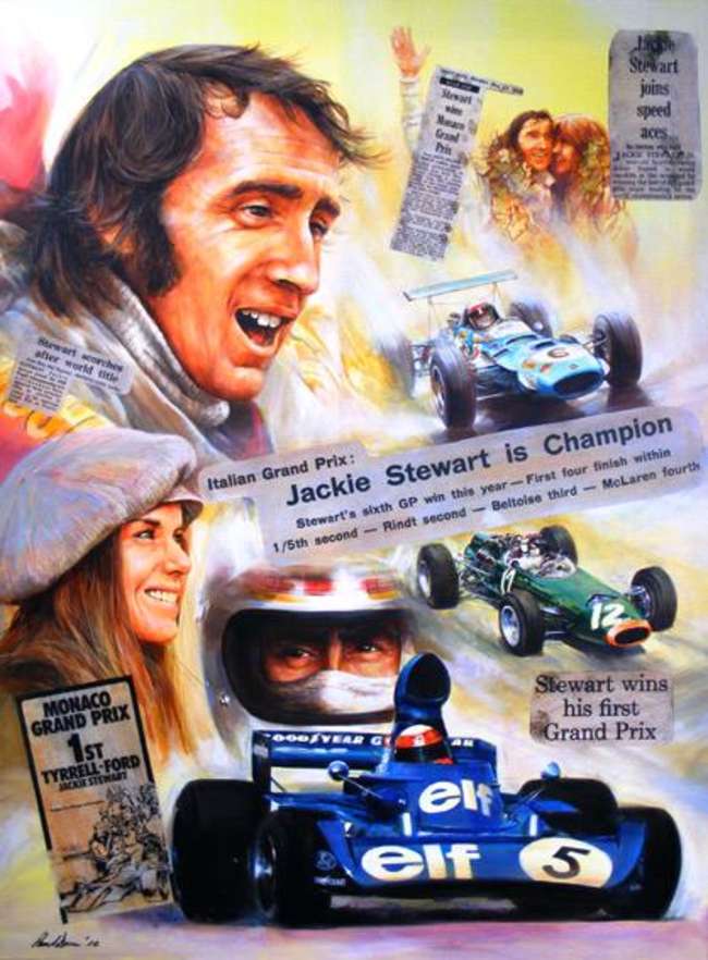 Sir Jackie Stewart Painting . -Sold