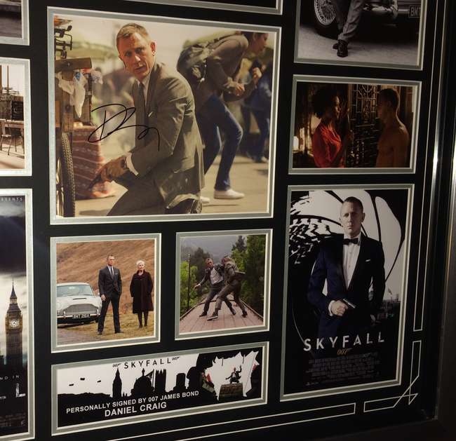 Daniel Craig signed Skyfall framed photo montage-Sold