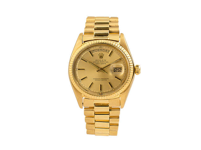 18ct Yellow Gold Rolex Day Date Bracelet Wristwatch-Auction Lot