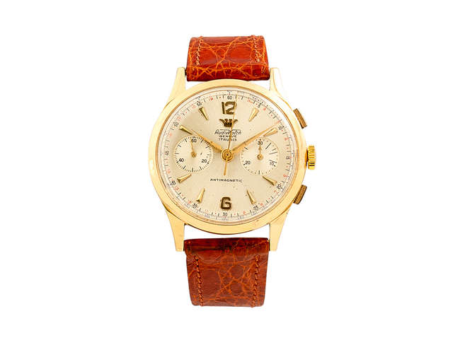 Gentlemenâ€™s 18ct Yellow Gold Audixwatch Chrono Wristwatch-Auction Lot
