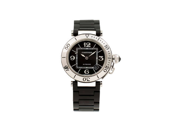 Gentlemenâ€™s Cartier Pasha Sea Timer Rubber Bracelet Wristw-Auction Lot