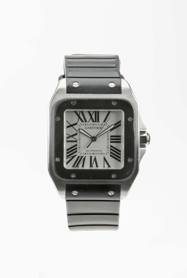  c.2009 Cartier Santos 100 'large' stainless steel -Auction Lot