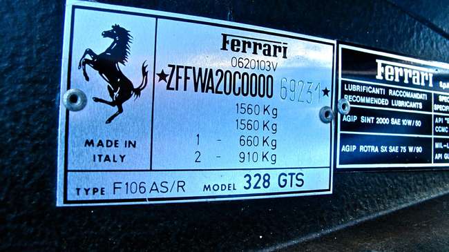 1987 Ferrari 328 GTS-Sold