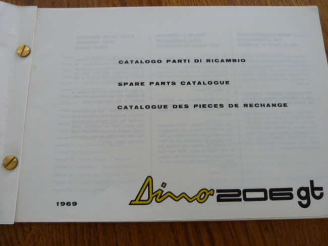 Ferrari Dino 206 GT Handbook.-Sold