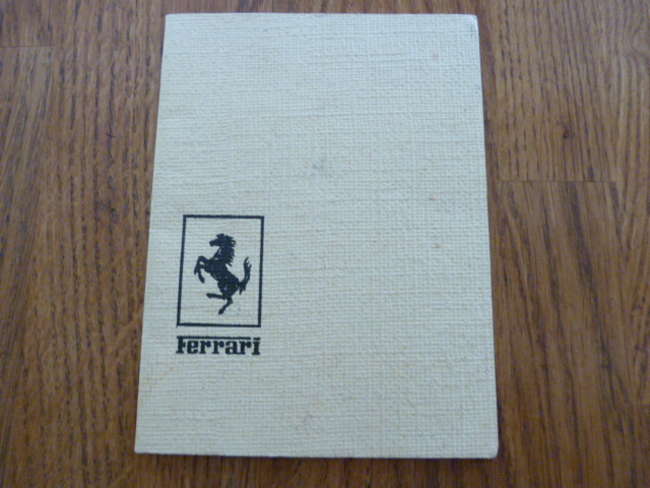 Ferrari World Wide Assistance Handbook.-Sold