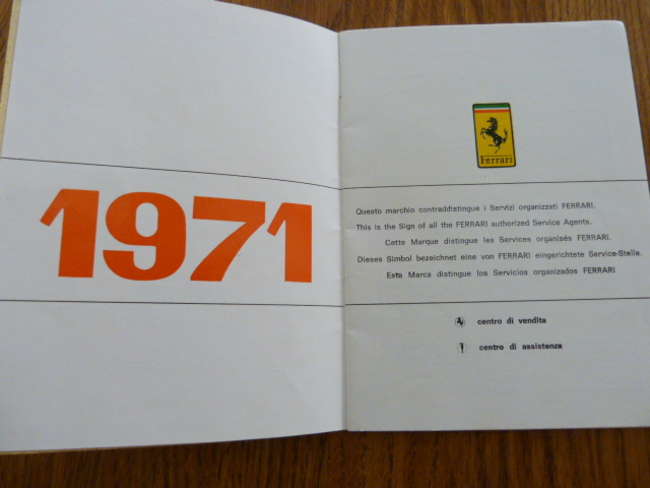 Ferrari World Wide Assistance Handbook.-Sold