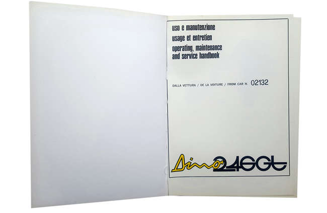 Ferrari Dino 246 GT Handbook-Sold