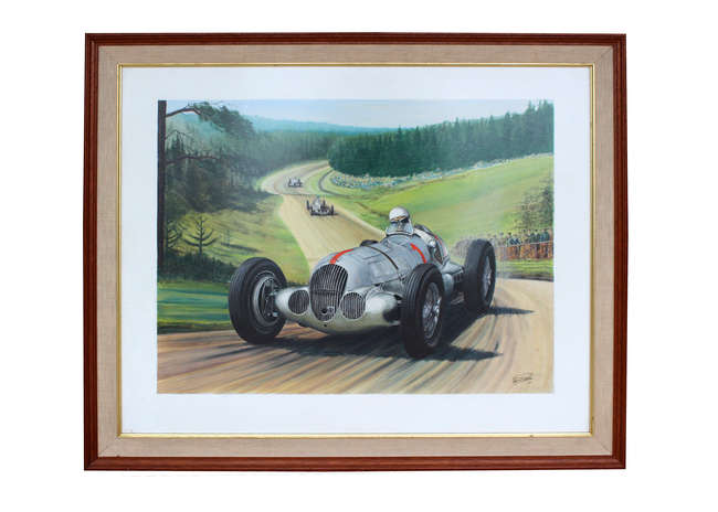 Silver Arrows Original Oil on Board by Alan Preece-Sold