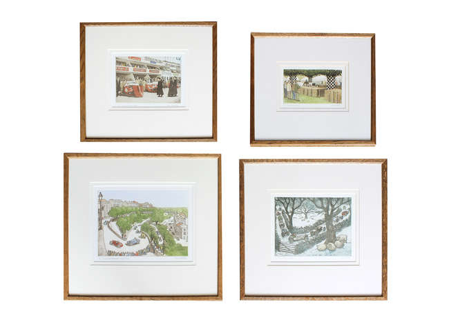 Four Humorous Motor Racing Prints -Sold