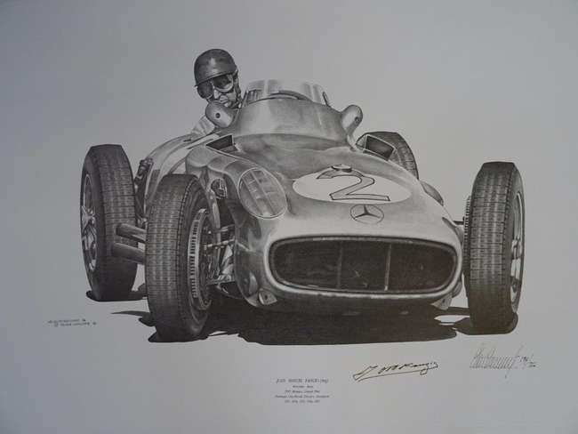 Juan Manuel Fangio Mercedes Monaco Print-Auction Lot