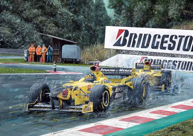 Damon Hill OBE.  Artist-signed giclee print-Sold