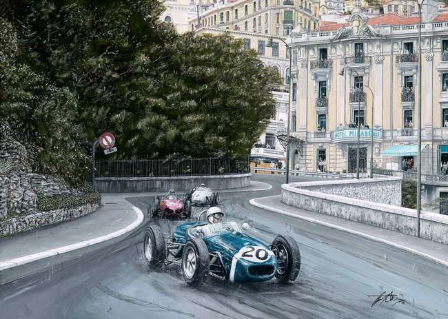  Sir Stirling Moss OBE.  Artist-signed giclee print-Auction Lot