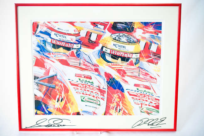 Williams Winfield artwork signed by Zanardi and Schumacher.-Sold