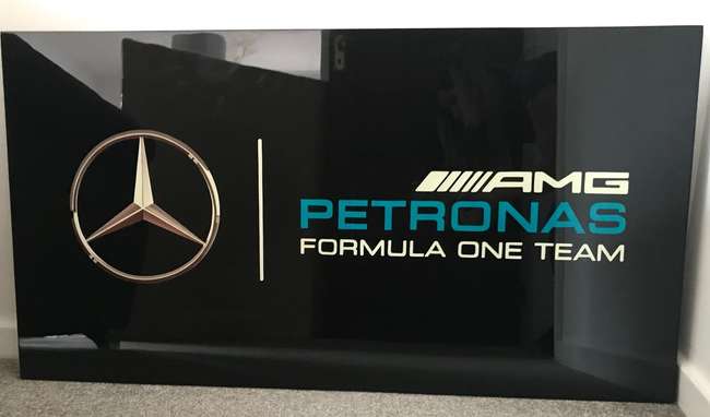 AMG Petronas wall sign.-Sold