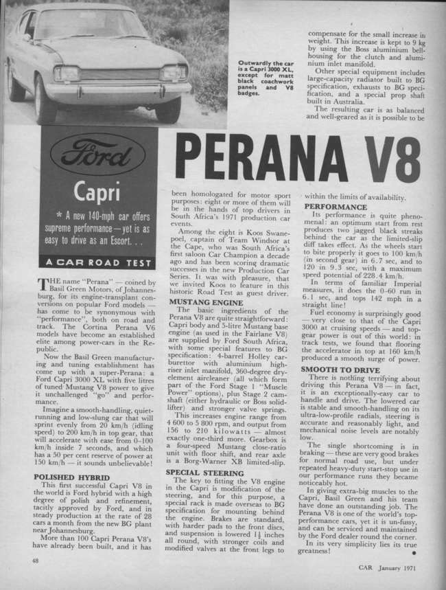 1972 Ford Capri 'Perana V8'-Auction Lot