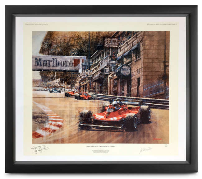 Jody Scheckter, 1979 World Champion. Painting by Ferrigno.-Sold