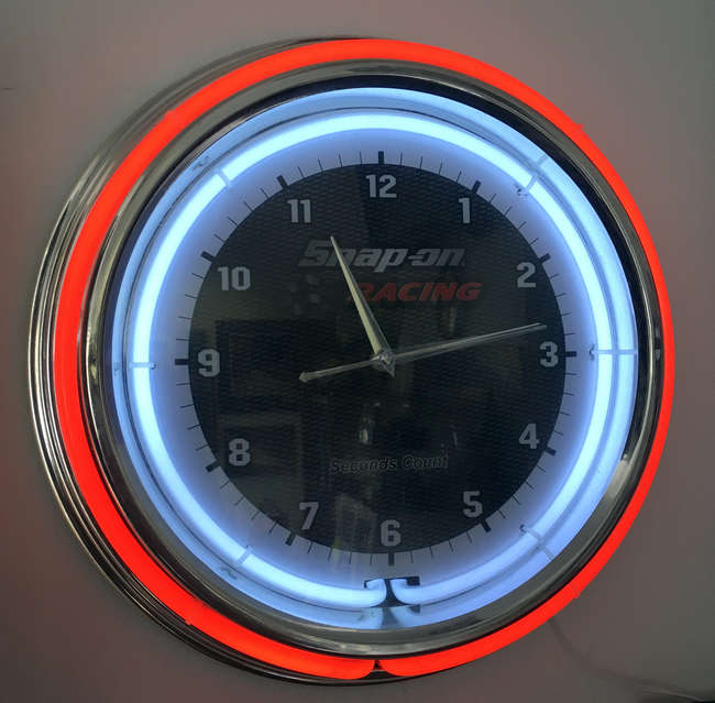 Fifties' Snap-On'  Neon Wall Clock-Sold
