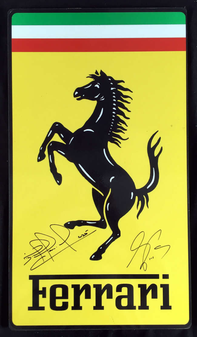 Ferrari Sign, signed Nigel Mansell CBE & Alain Prost OBE-Sold