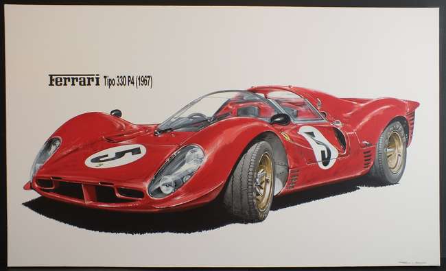 Ferrari P330 Canvas Acrylic Painting-Sold