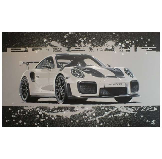 Porsche GT2RS Canvas Acrylic Painting-Sold