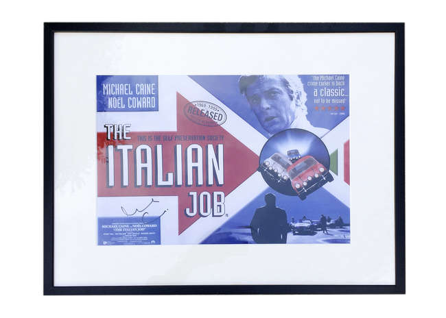 'The Italian Job' poster signed by Sir Michael Caine*-Sold