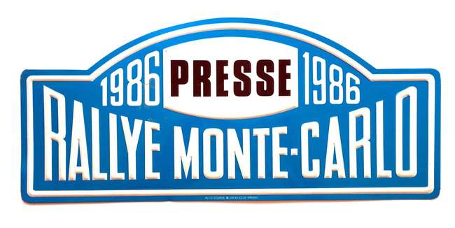 Monte Carlo Rally. Press plate, 1986-Sold