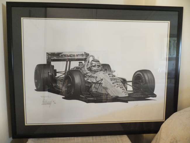 Nigel Mansell CBE limited edition print.-Sold