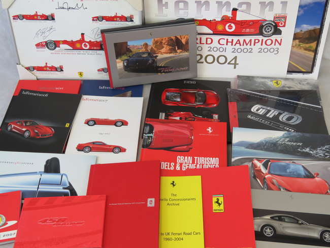 Large selection of Ferrari brochures and books.-Sold