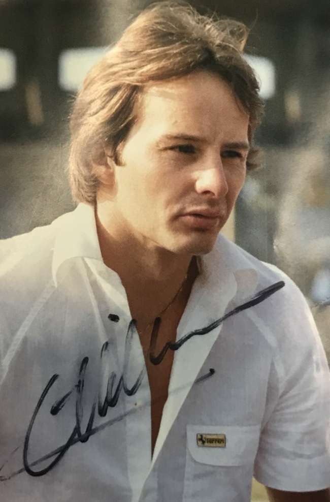 1982 San Marino GP signed Gilles Villeneuve postcard -Sold