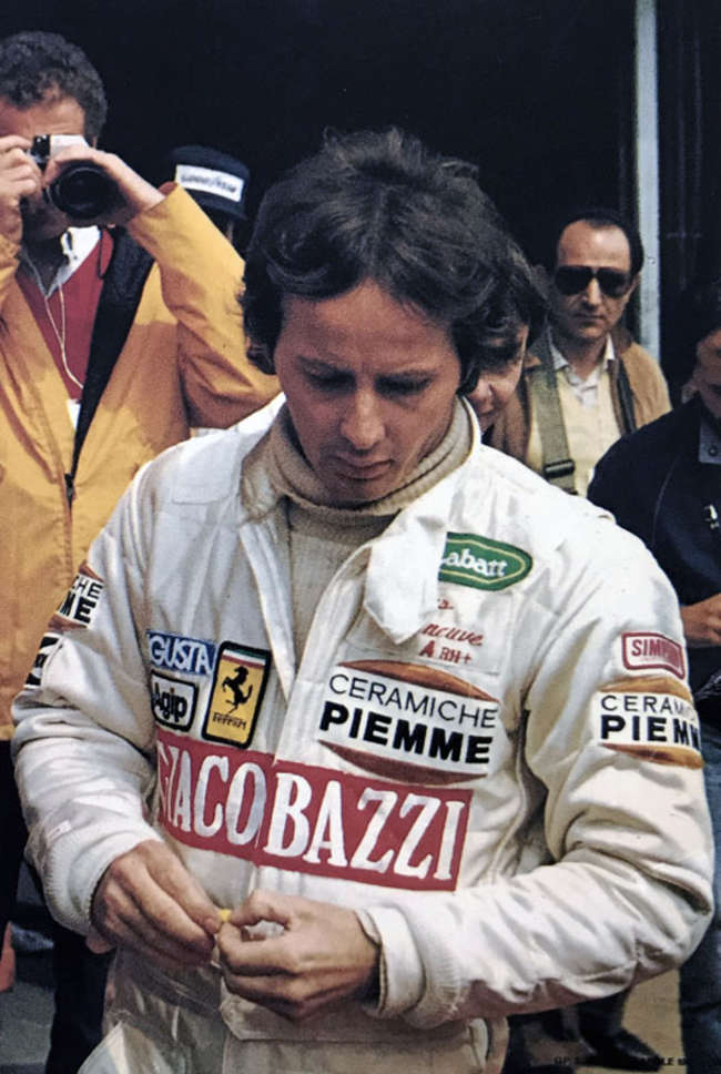 1982 signed Gilles Villeneuve Giacobazzi postcard-Sold