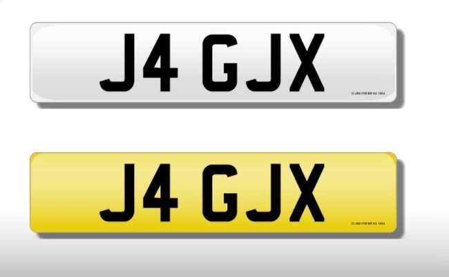 Cherished number plate J4 GJX -Auction Lot