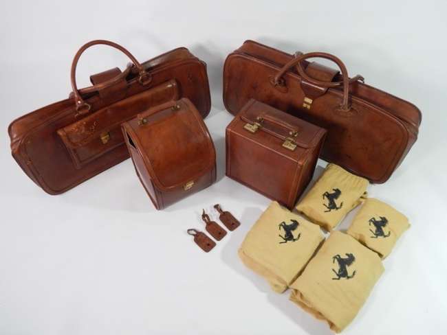 Original Ferrari 308 328 4-Piece Schedoni Leather Luggage Se-Auction Lot