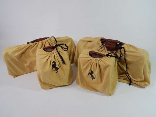 Original Ferrari 308 328 4-Piece Schedoni Leather Luggage Se-Auction Lot