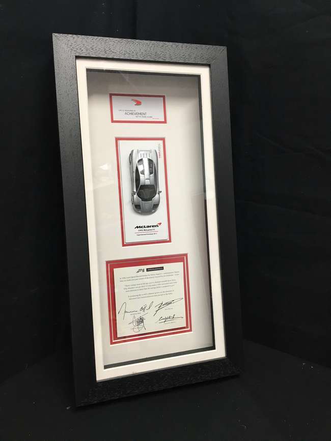 McLaren F1 Roadcar, Framed, Multi-signed-Sold