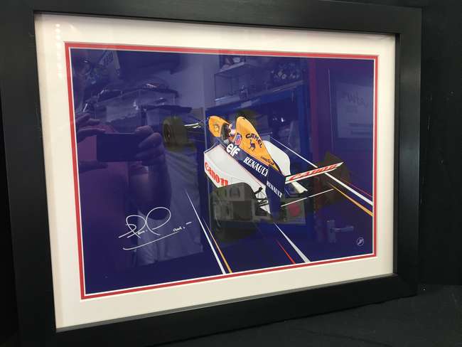 Williams FW14B Art, signed by Nigel Mansell-Sold