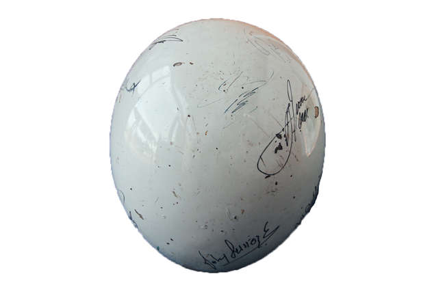 Original Paddy Hopkirk Helmet, multi-signed-Sold