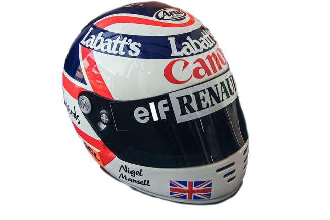 A Replica Full Size Nigel Mansell CBE Helmet-Sold