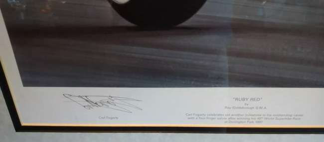 'Ruby Red' limited edition print, signed by Carl Fogerty-Sold
