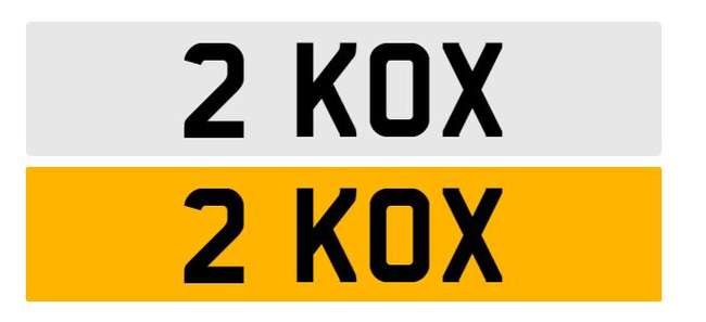 Registration number  2 KOX on retention certificate-Sold